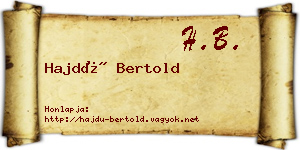Hajdú Bertold névjegykártya