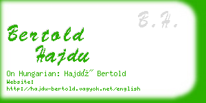 bertold hajdu business card