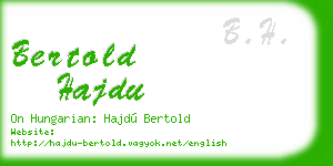 bertold hajdu business card
